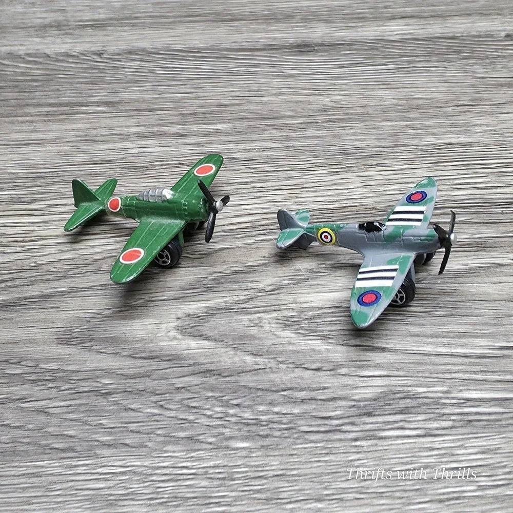 Vintage‎ Mini Diecast Planes By Tooties Toy - SPITFIRE & ZERO War Planes